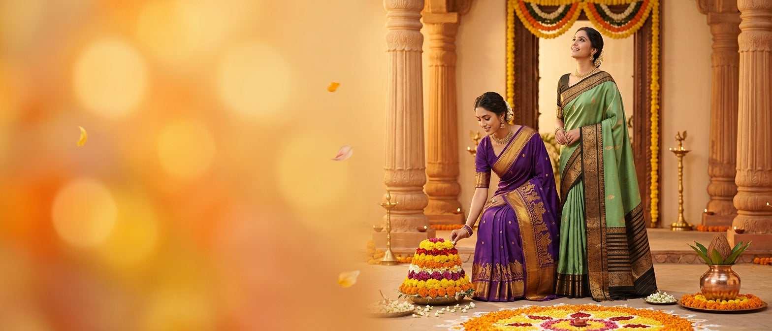 Festive Glow - Anutex festive saree collection for Diwali, Bathukamma and Indian celebrations