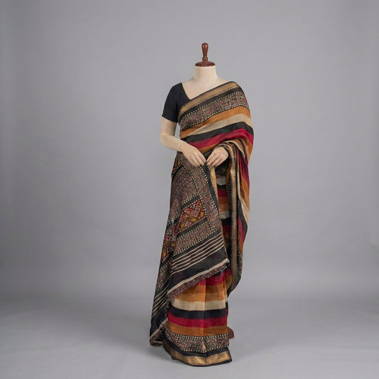Red & Black Saree – Casual Wear