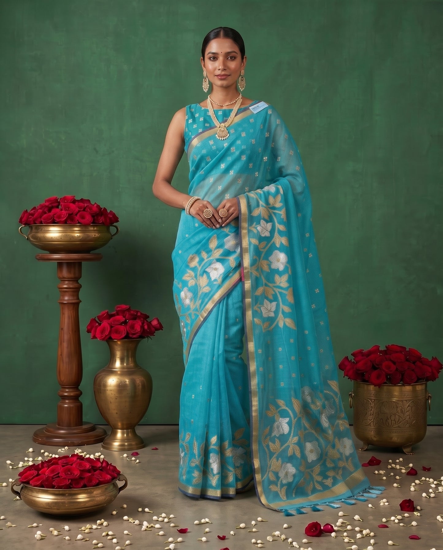 Aarohi Semi Munga Silk Saree