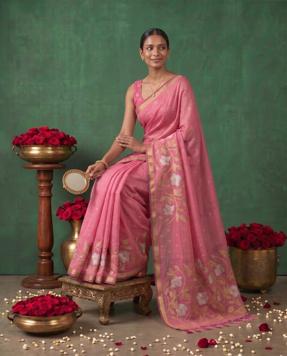 Aarohi Semi Munga Silk Saree