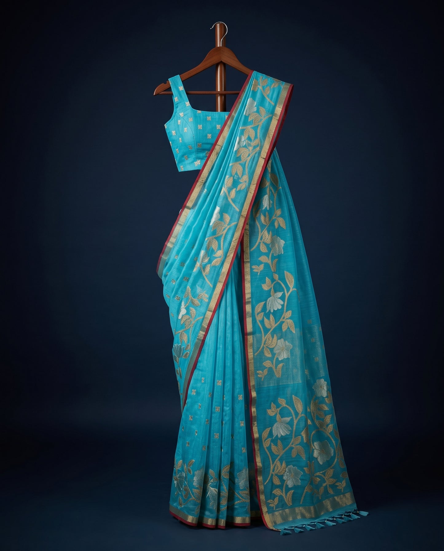 Aarohi Semi Munga Silk Saree
