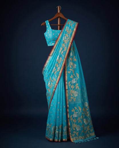Aarohi Semi Munga Silk Saree