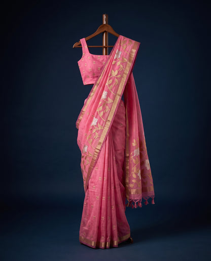 Aarohi Semi Munga Silk Saree