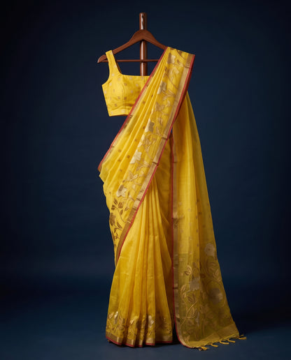 Aarohi Semi Munga Silk Saree