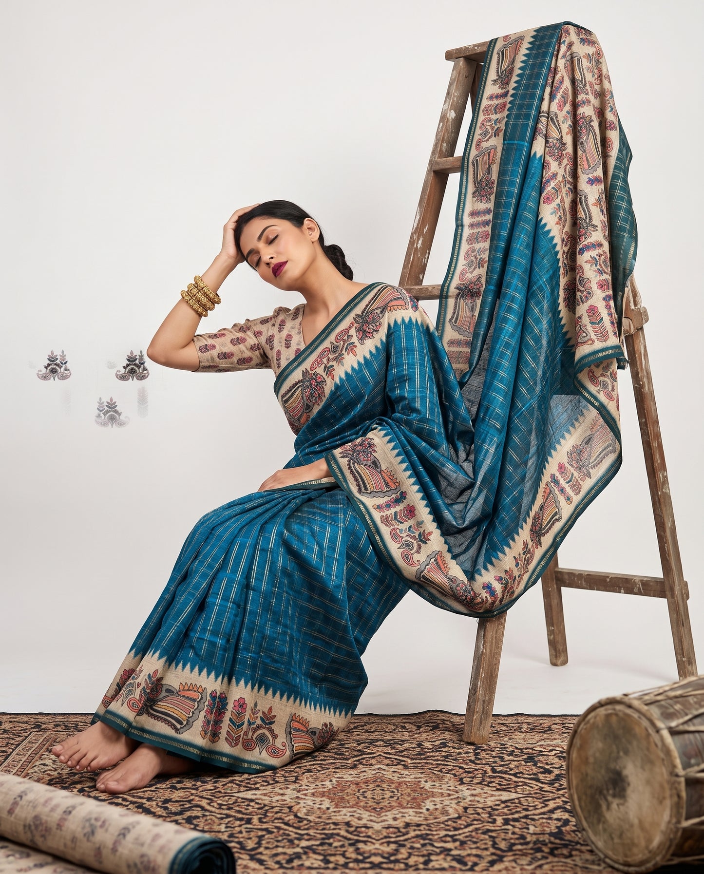 Vintage Tanjore Print Saree