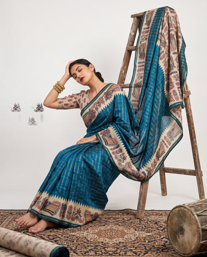 Vintage Tanjore Print Saree