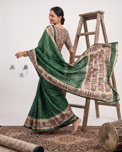 Vintage Tanjore Print Saree