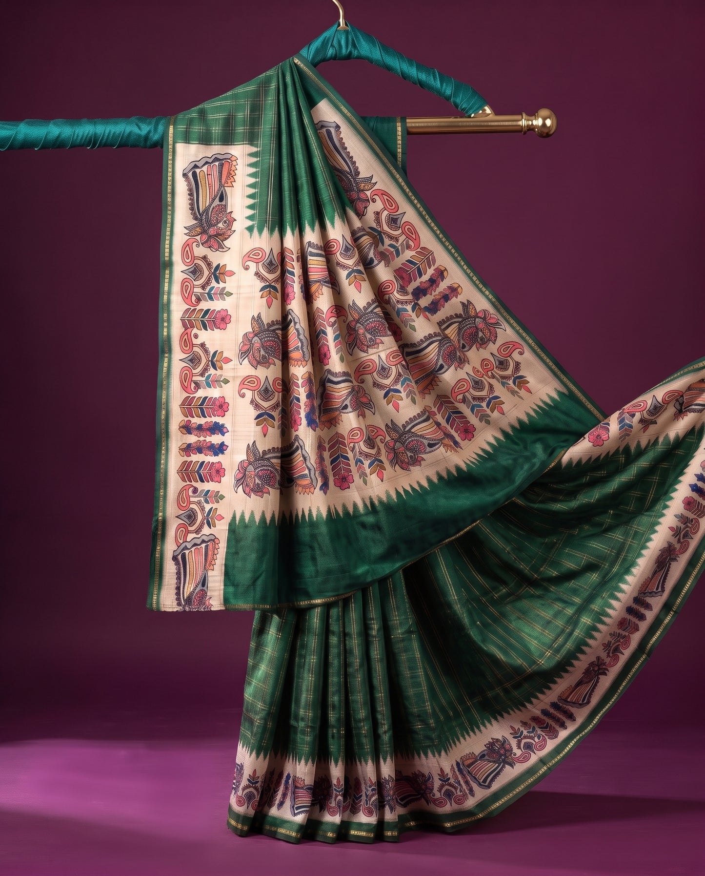Vintage Tanjore Print Saree