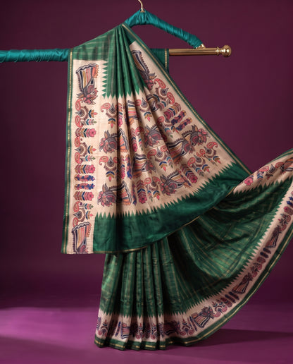 Vintage Tanjore Print Saree