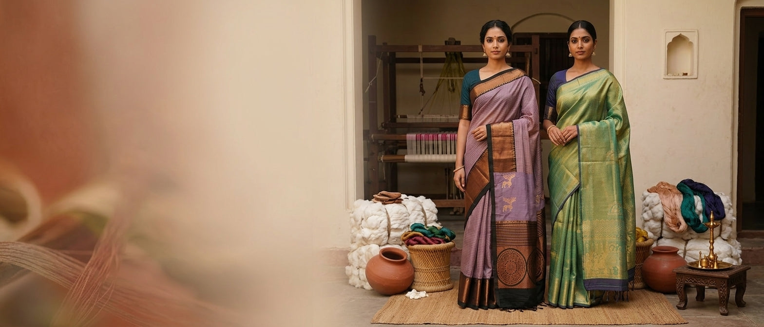 Telangana's Pride - Authentic Pochampally Ikat sarees handwoven in Telangana at Anutex since 1970