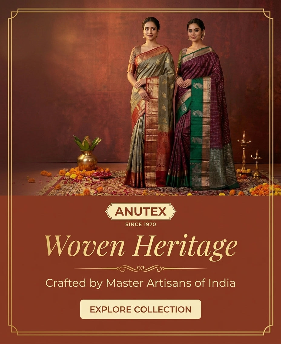 Woven Heritage by Anutex - Handcrafted authentic Indian sarees by master artisans since 1970